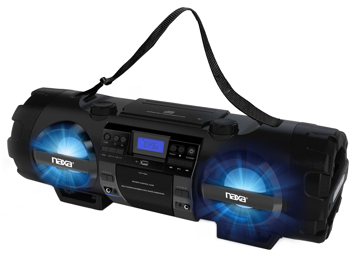 MP3/CD Bass Reflex Boombox & PA System with Bluetooth® – Naxa 