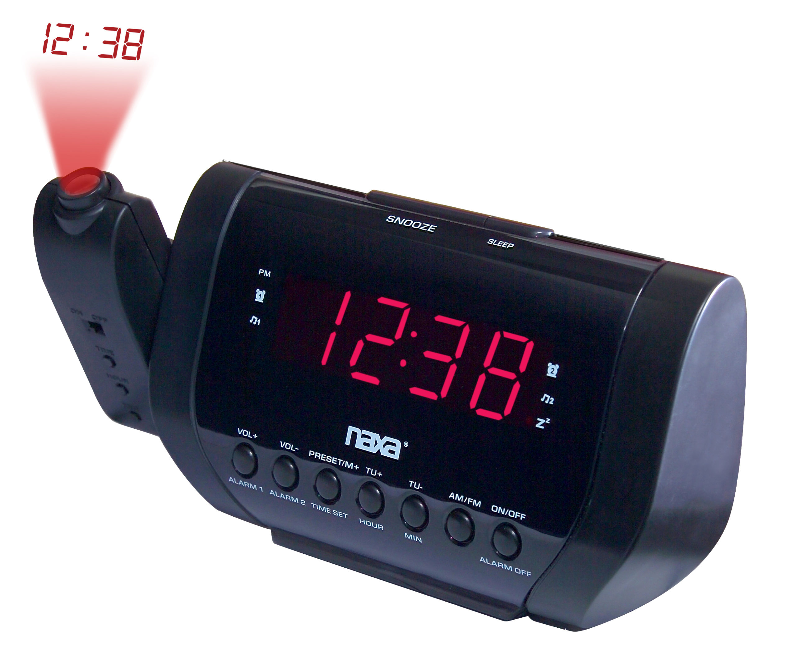 Projection Dual Alarm Clock Radio
