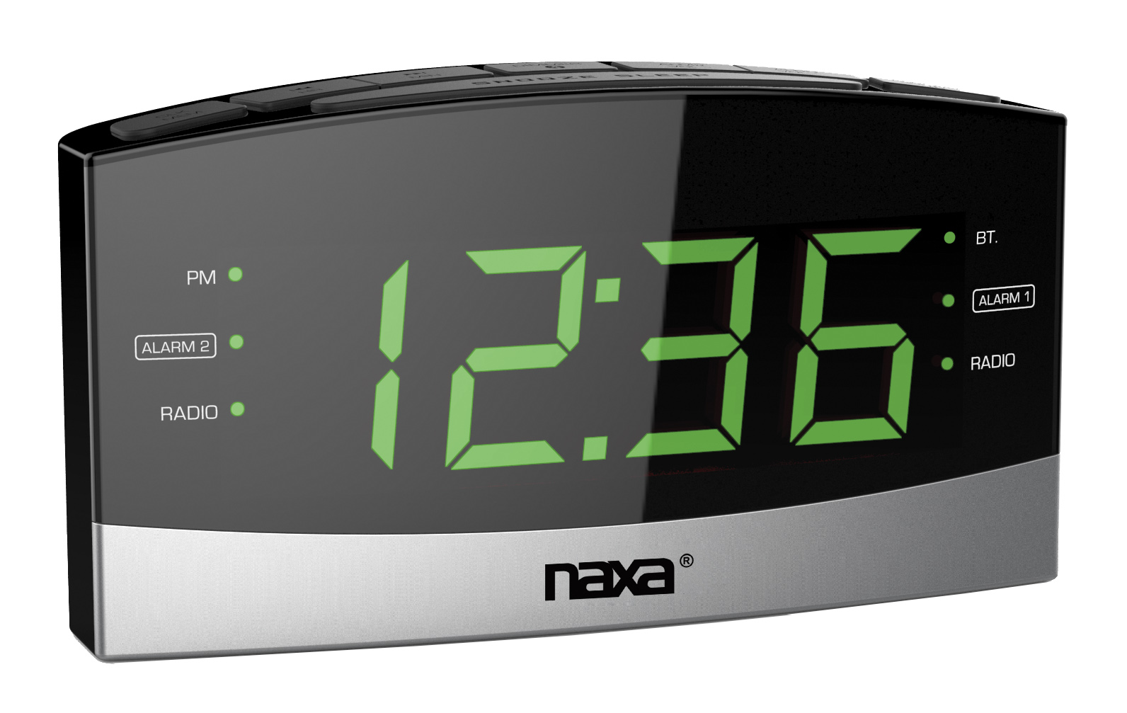 Bluetooth® Easy-Read Dual Alarm Clock with Daily Repeat and USB Charge Port