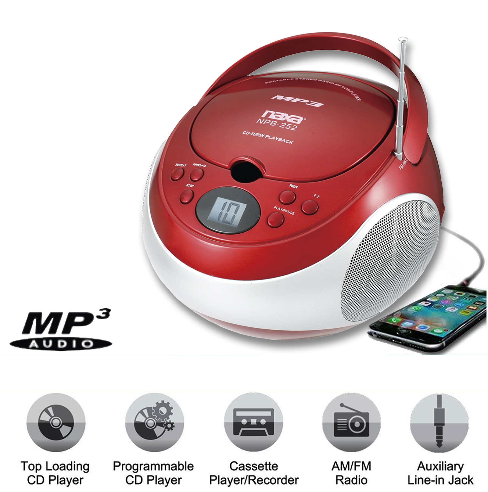 Portable MP3/CD Player With AM/FM Stereo Radio – Naxa Electronics