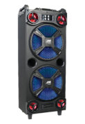 Portable Dual 12″ Bluetooth® Party Speaker with Multi-Color Disco Light