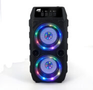 Portable Dual 3″ Bluetooth® Party Speakers with Multi-Color Global Lights