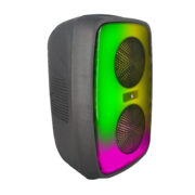 Portable Dual 4″ Bluetooth® Mini Blaze Party Speakers with Multi-Color Flame Lights