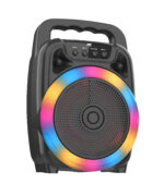 Portable 6.5″ Bluetooth® Party Speaker with Multi-Color Round Running Lights