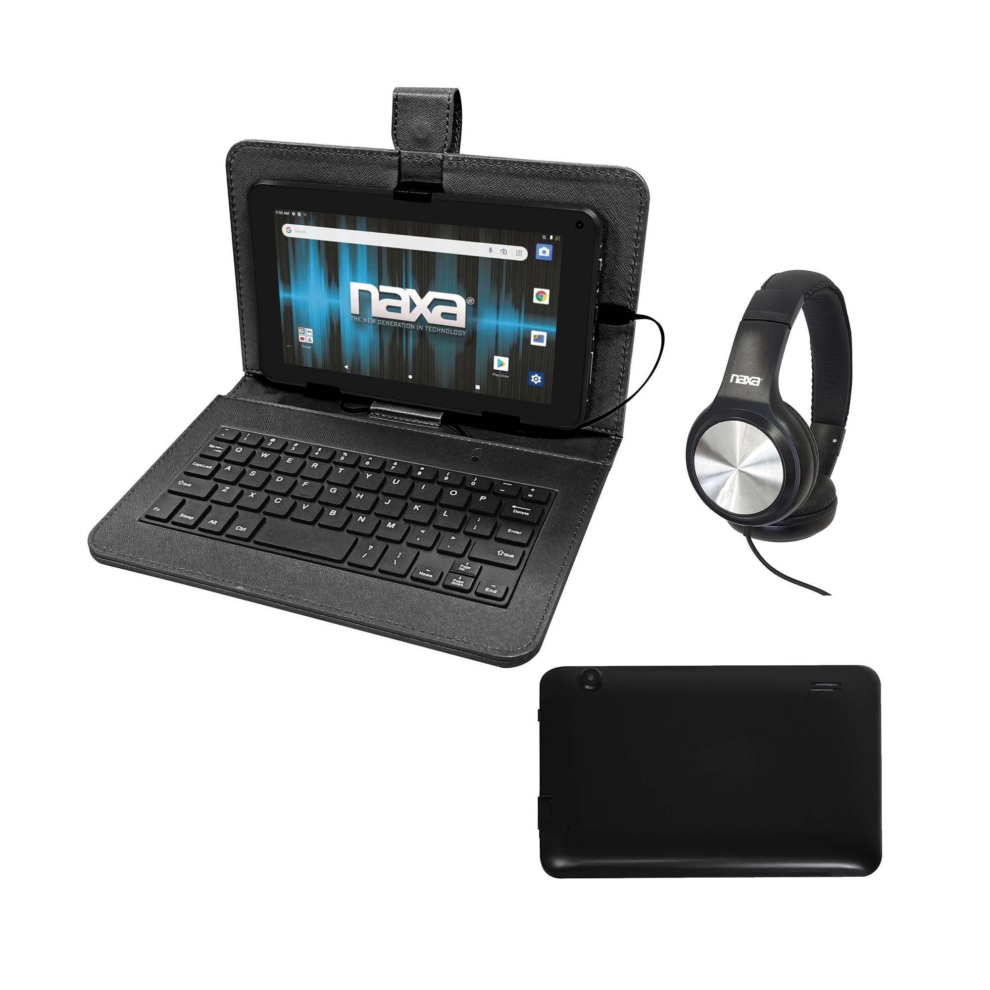 7″ Core Android® 11 Tablet with USB Keyboard Case and Headphone